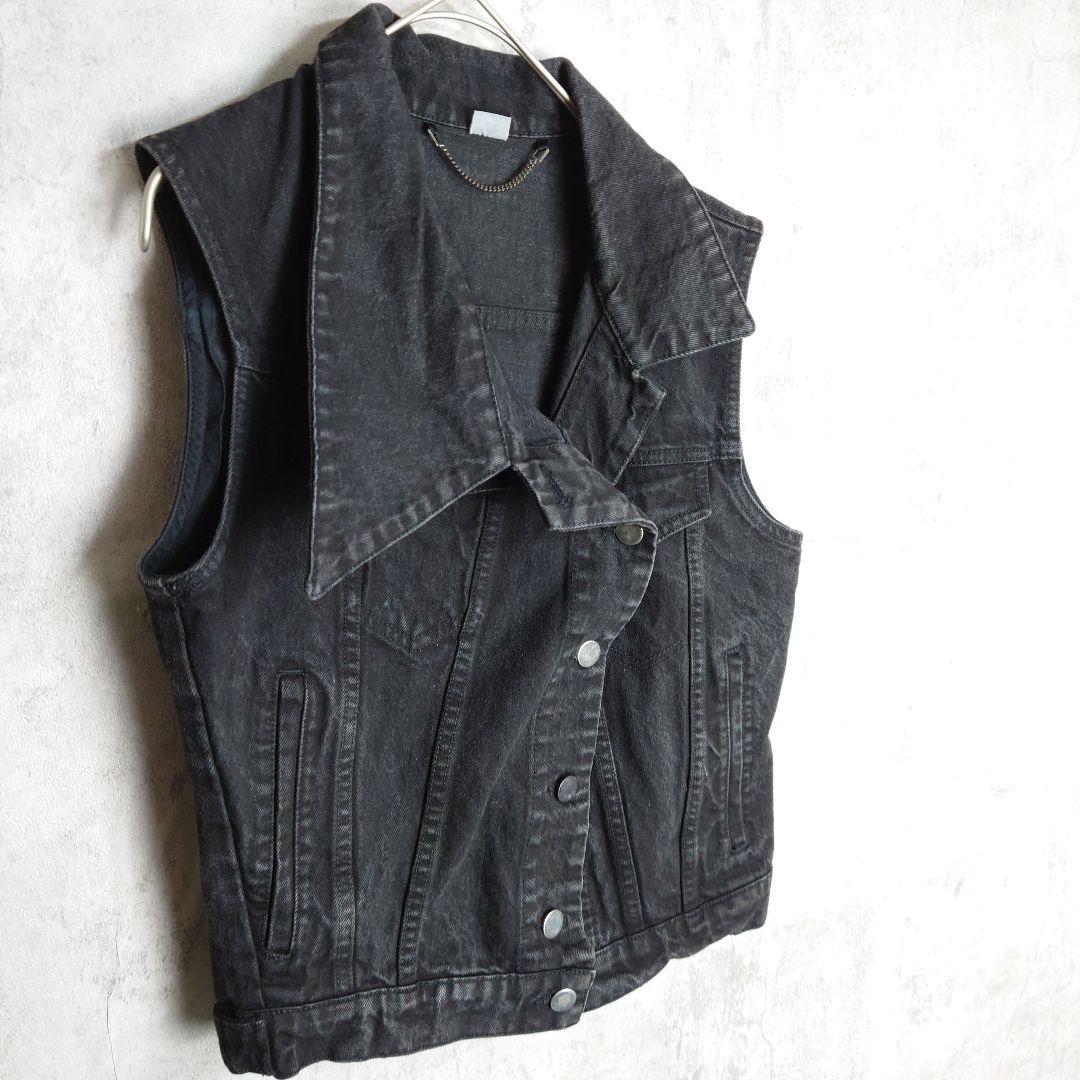 VIKTOR & ROLF アシンメトリー ブラックデニム Gジャン ベスト 黒