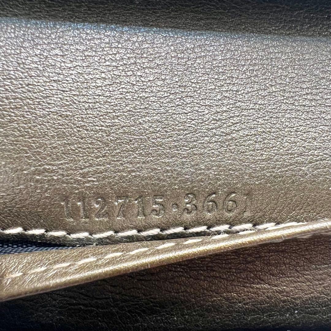 GUCCI グッチ GGキャンバス アイボリー レザー ロゴプレート 長財布