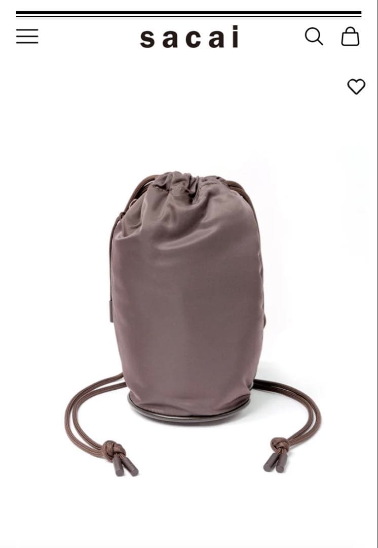 25AW sacai s Drawstring Bag ブラウン サカイ