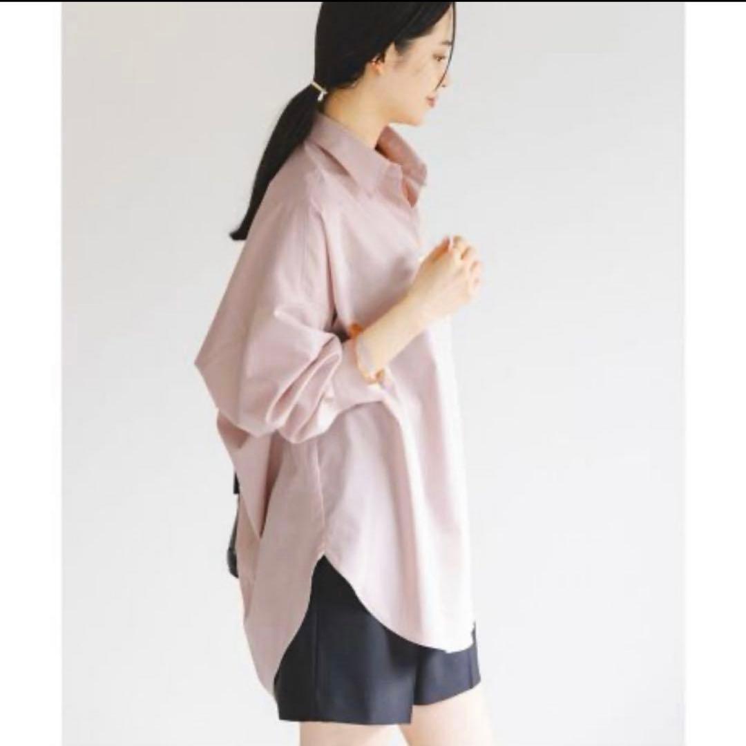 NOBLE イージーケアルーズドレープシャツ