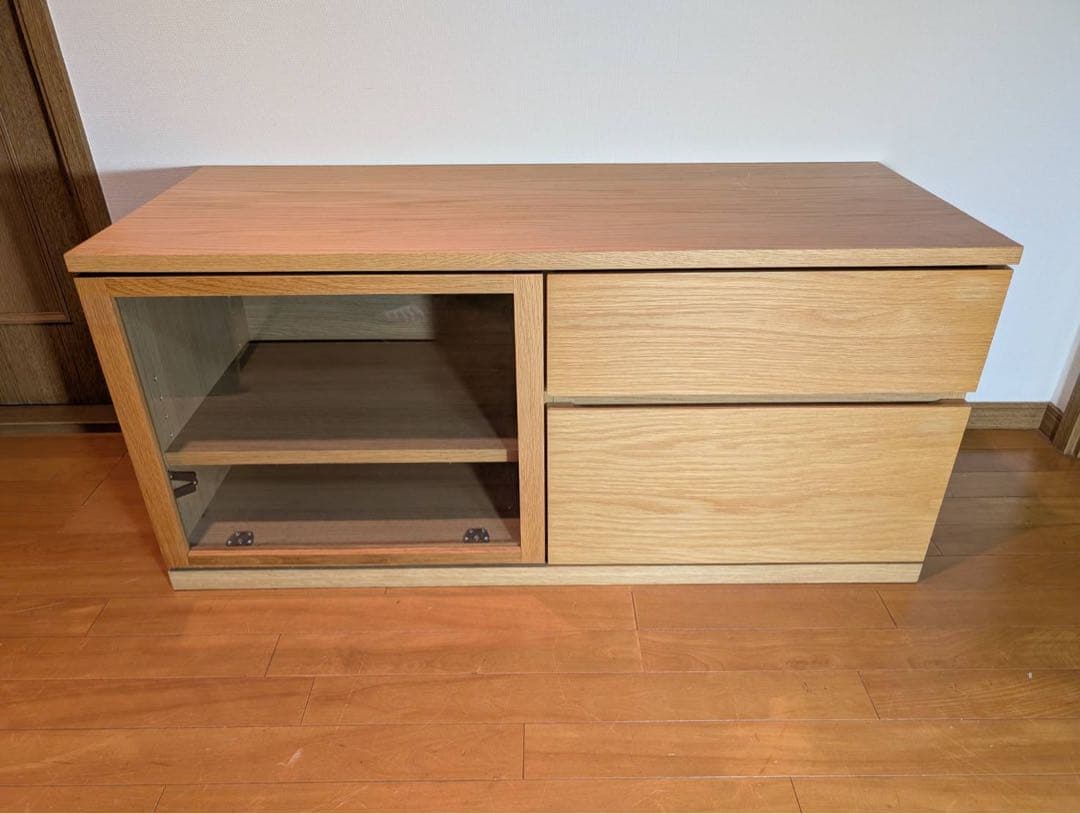 ■送料込■無印良品 木製テレビラック 110 オーク材 棚収納 木製家具 TV台