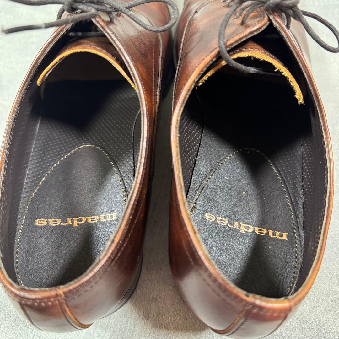 極美品 マドラス 25cm レザー ストレートチップ ビジネス 革靴 内羽根