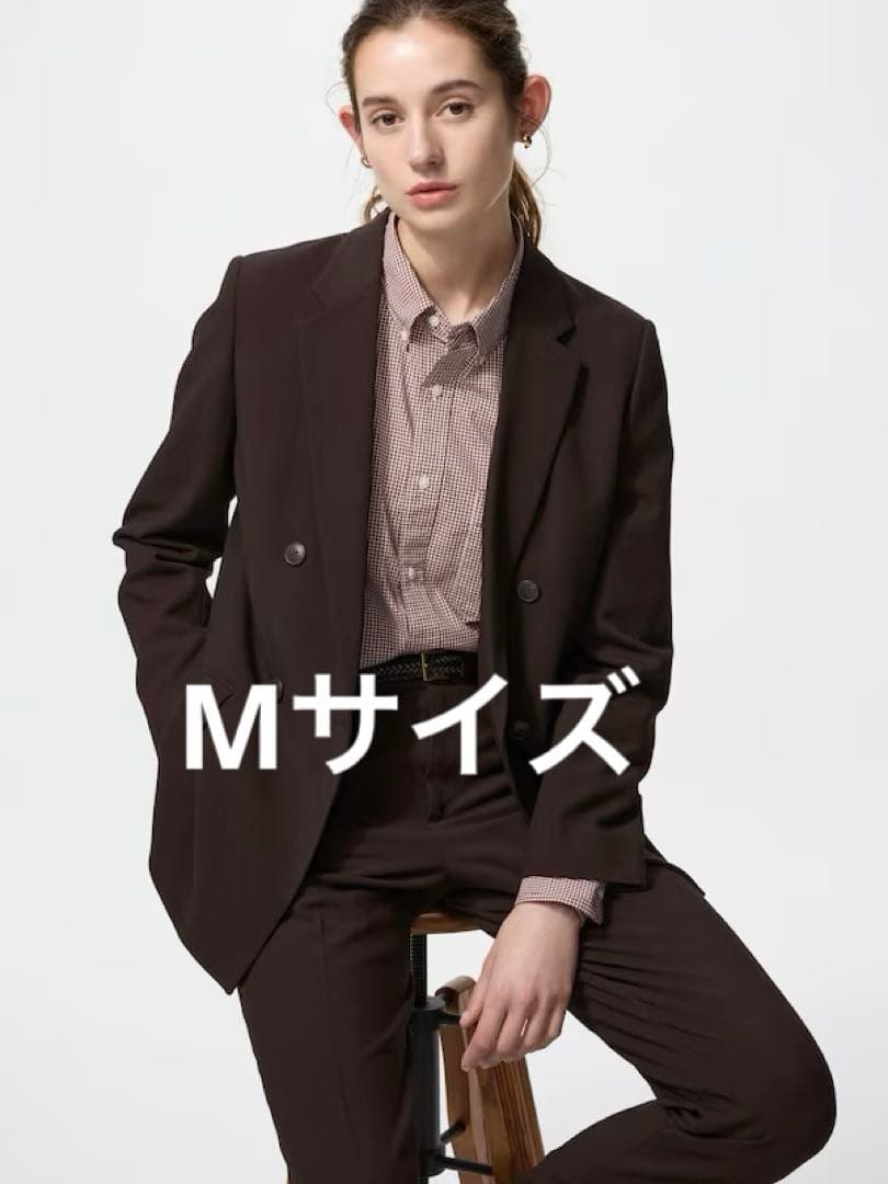 【新品未使用】 UNIQLO ダークブラウン ダブルジャケット M