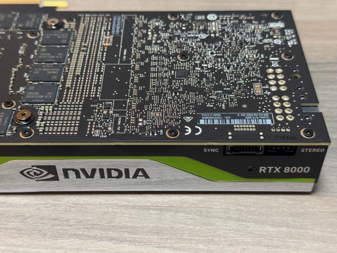 NVIDIA Quadro RTX8000 48GB 中古グラフィックボード