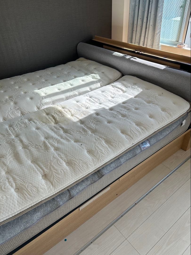 直接orエリア配送限定 ニトリ クイーン跳ね上げ式ベット Nスリープマットレス