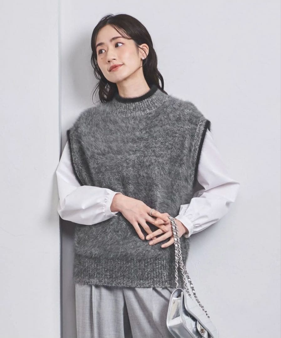極美品UNITED ARROWS フォックス カシミヤ ハイネック ニットベスト