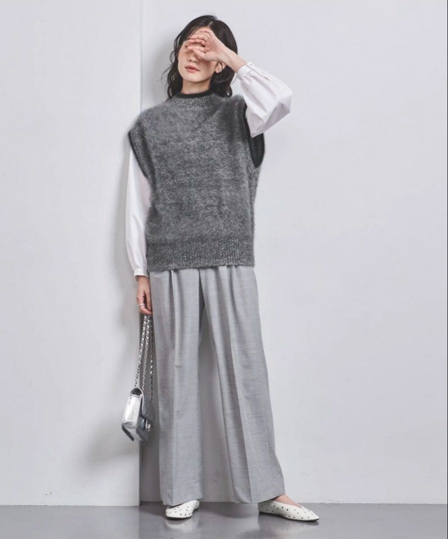 極美品UNITED ARROWS フォックス カシミヤ ハイネック ニットベスト