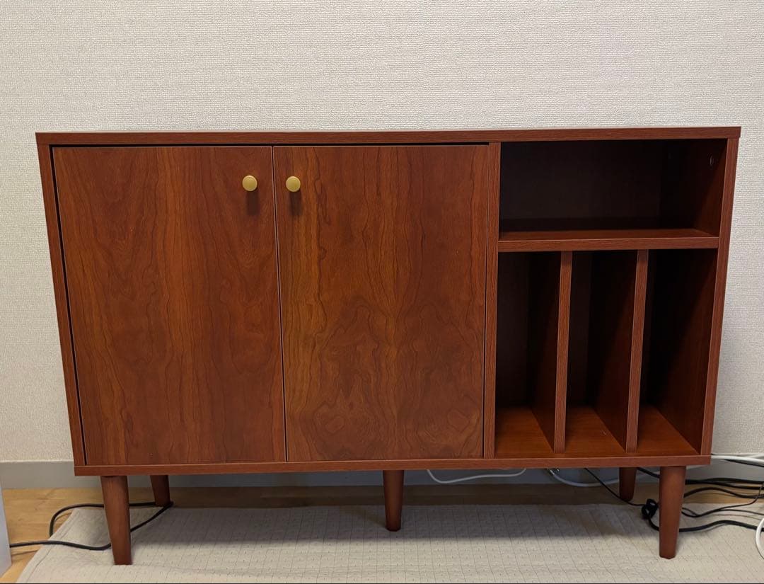 【組み立て済み】kagu350 ブラウン木製チェスト 収納付き