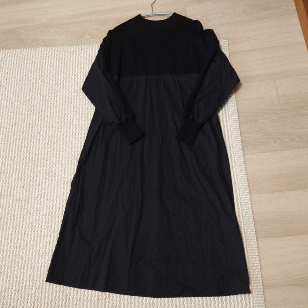 BEARDSLEY ビアズリー モックネック ニットコンビワンピース