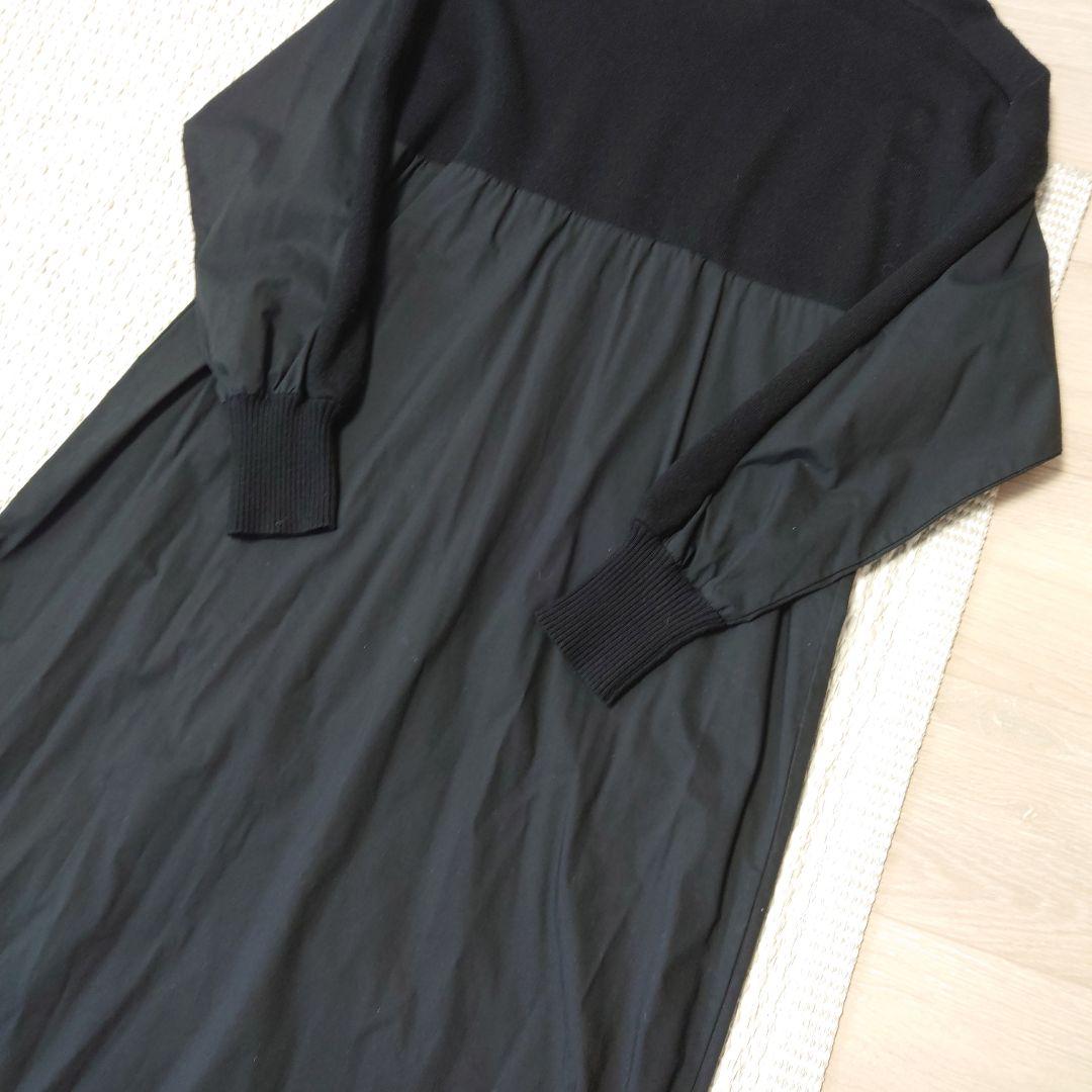 BEARDSLEY ビアズリー モックネック ニットコンビワンピース