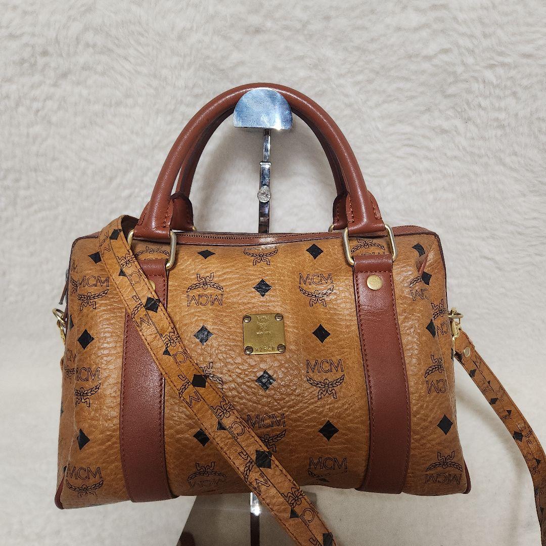 MCM ハンドバッグ　ヴィセトス ミニボストンバッグ ハンドバッグ レザー