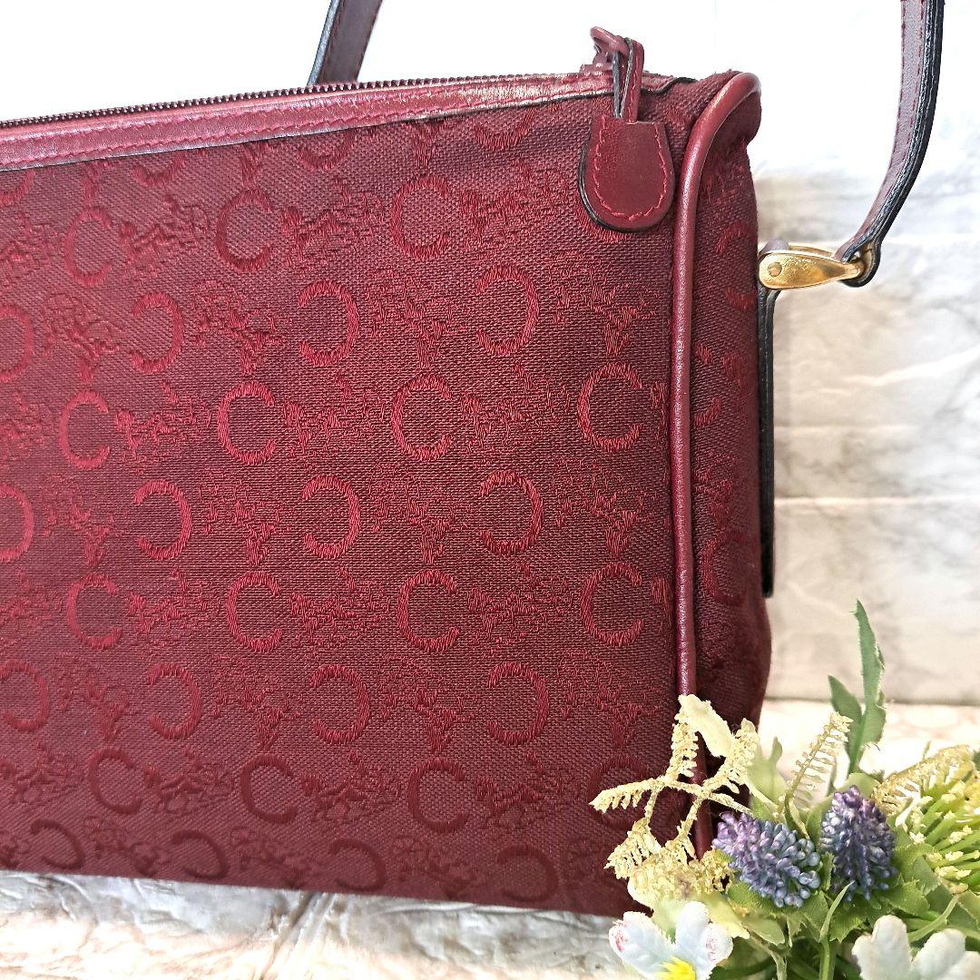 ✨️超美品✨️CELINE セリーヌ　Cマカダムキャンバス カーフワインレッド