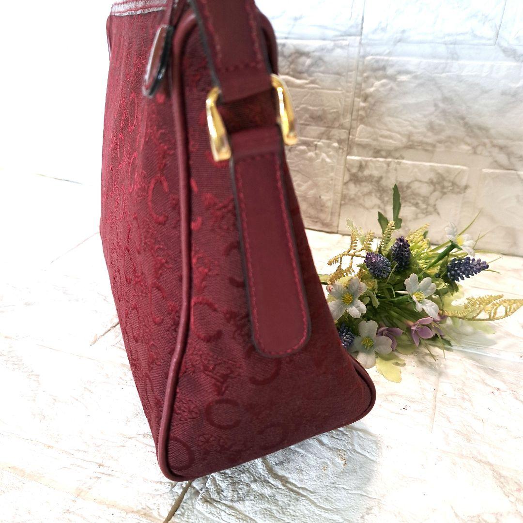 ✨️超美品✨️CELINE セリーヌ　Cマカダムキャンバス カーフワインレッド