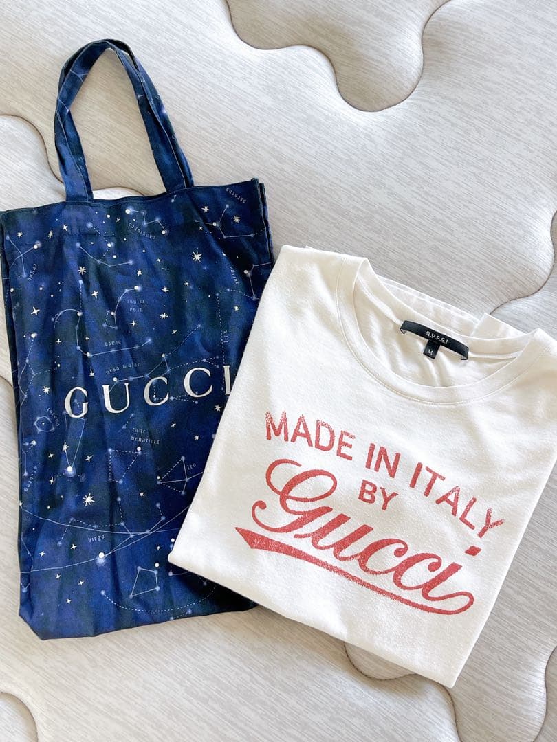 グッチ Gucci プリントTシャツ ホワイト 星座柄 エコバッグ ノベルティ