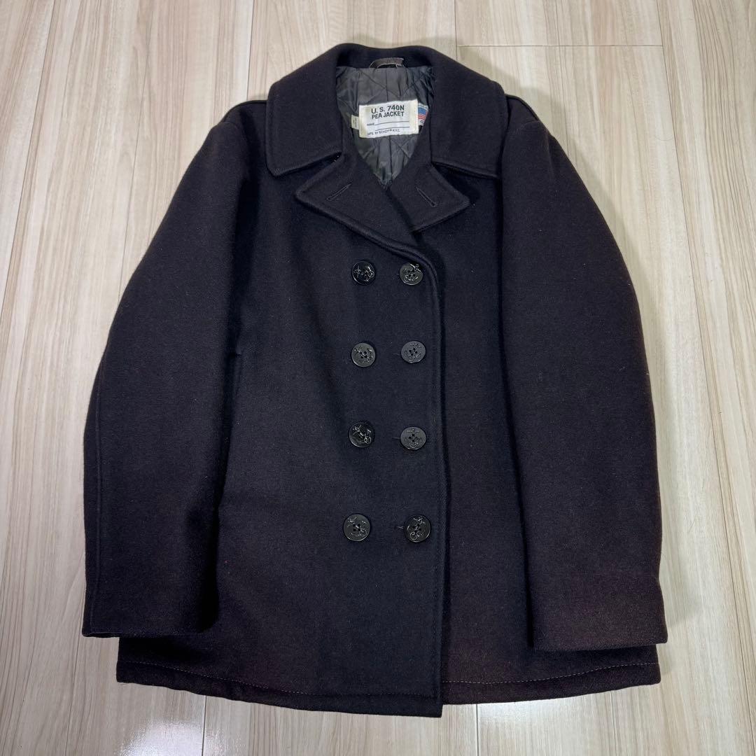 【米国製】Schott 740N Pコート サイズ42 メルトンウール 80s