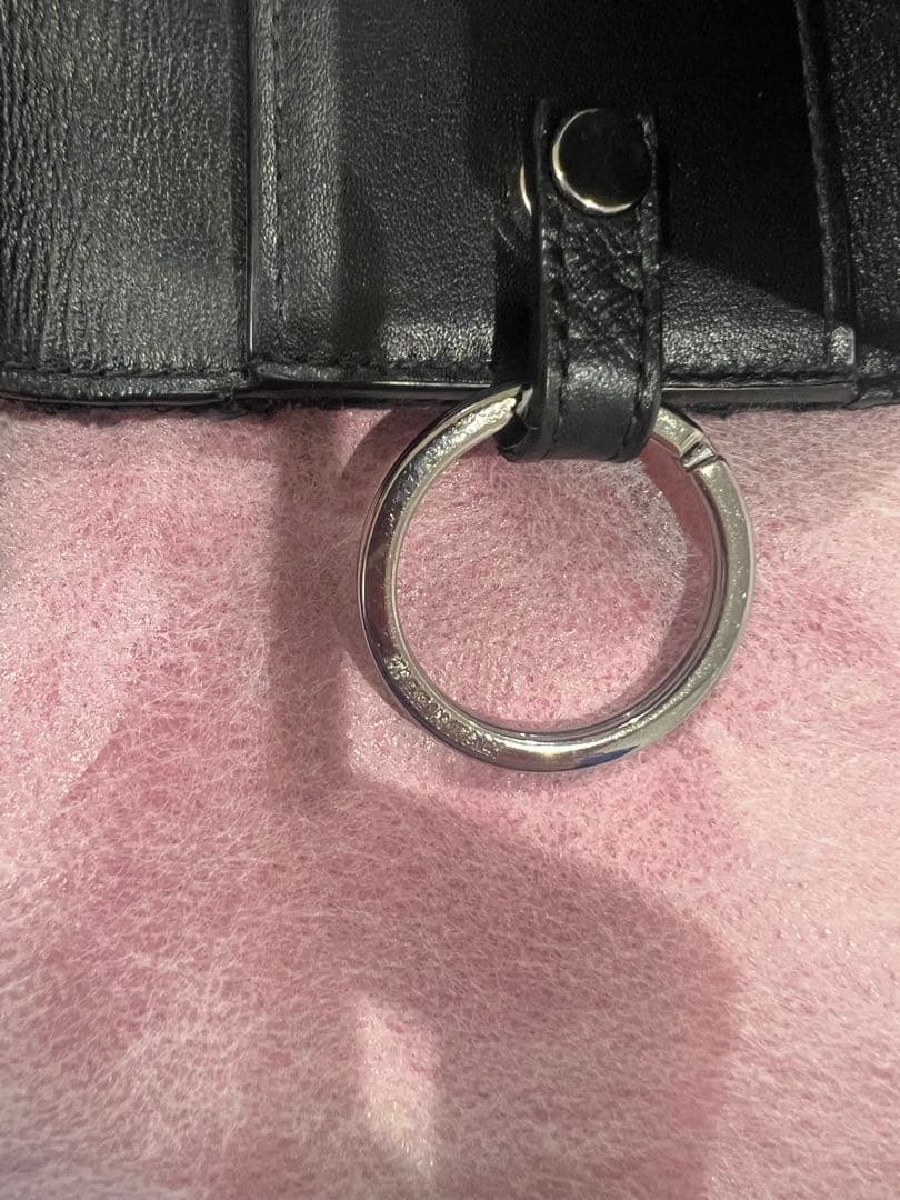 （訳あり）6連→2連（欠品） Dior ブラック キーケース キーリング付き