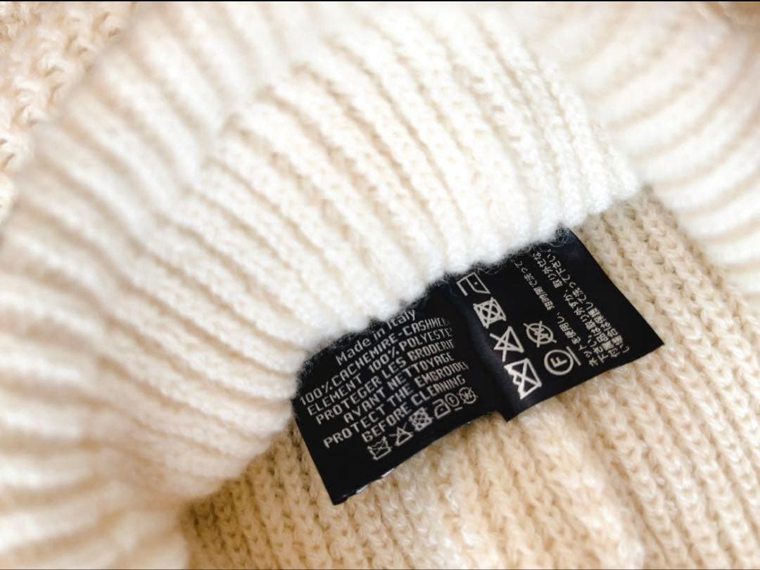 Kikiさま専用♡CHANEL カシミヤ スパンコール　ニット帽　キャップ　白