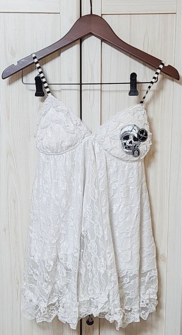 tutuHA♡激レア♡スカルワッペンワンピース♡総レース♡白♡Fサイズ