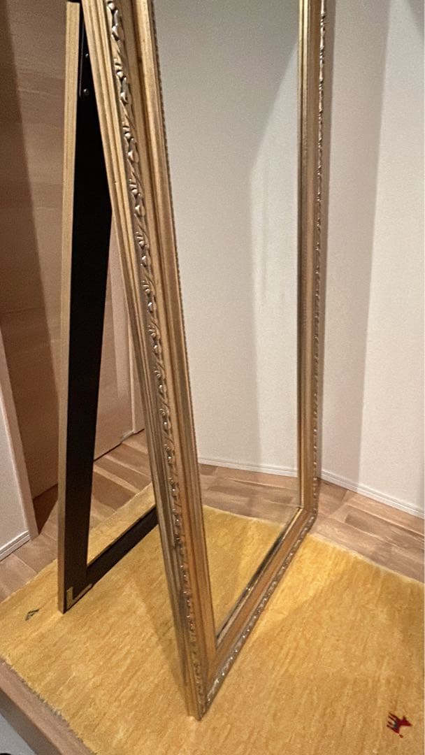 大型　ゴールド　ミラー　アンティーク調　全身鏡　スタンドミラー