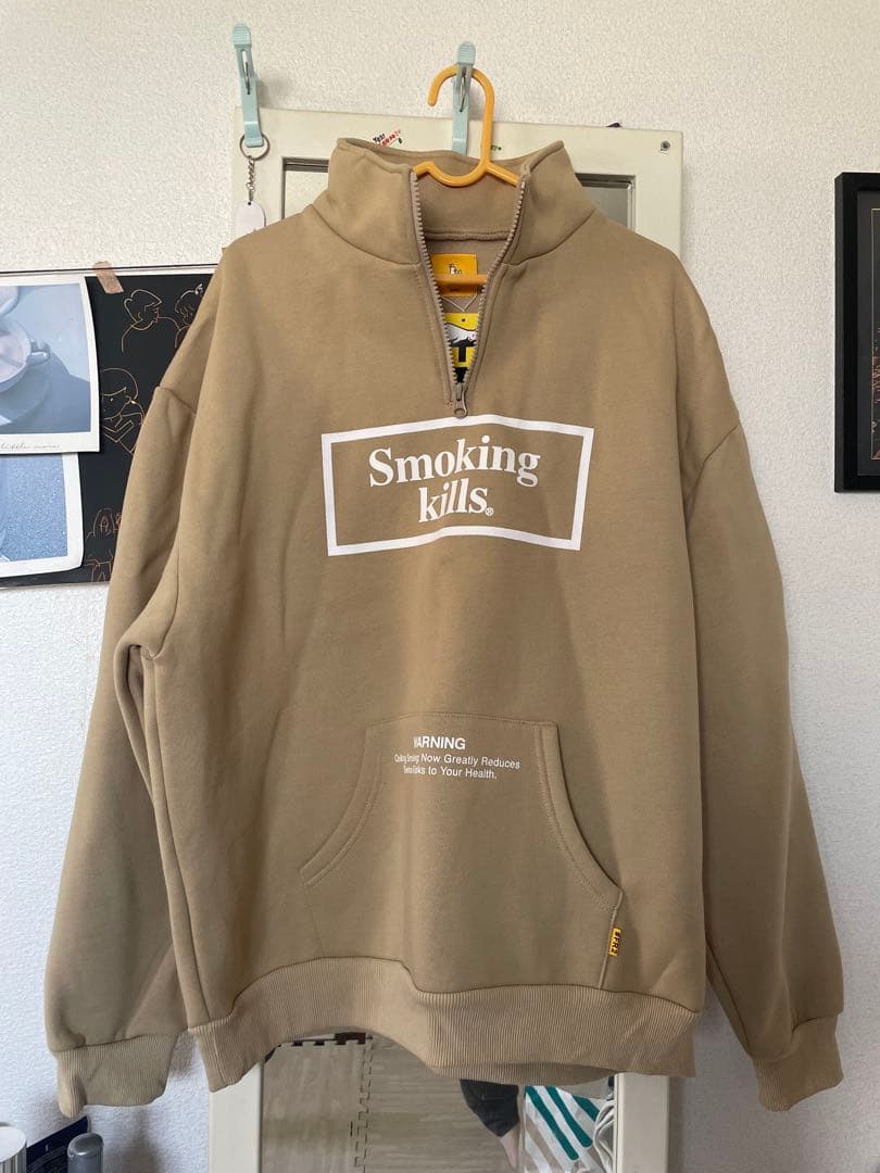 【新品未使用・タグ付き】#FR2 スウェットパーカー/ベージュ/FRC1548