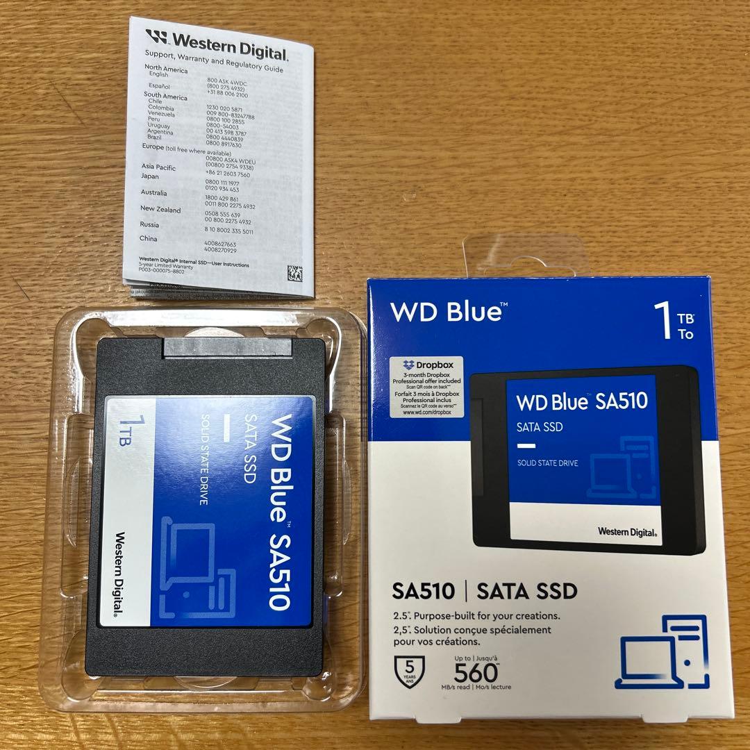 WD Blue SA510 1TB SATA SSD 2.5インチ