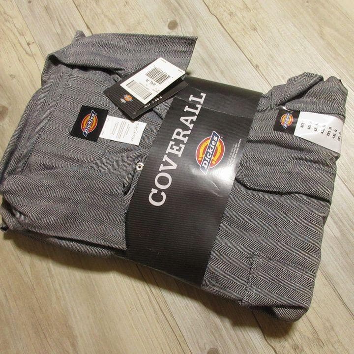 特大 4XL★ディッキーズ 48977 フィッシャーストライプ 長袖 ツナギ D