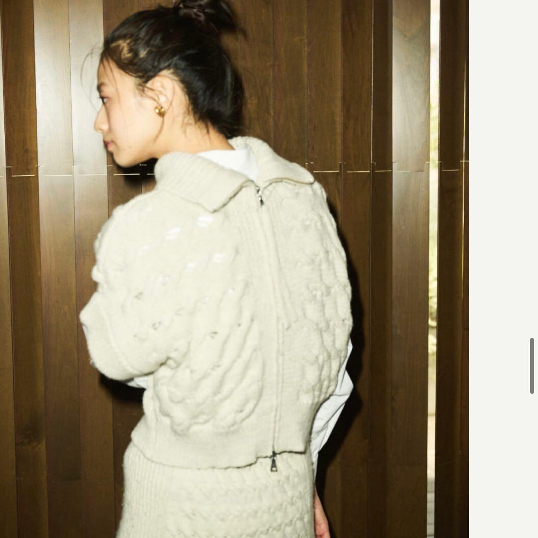 LOUNIE　ルーニィ　23AW　ケーブルベストニットプルオーバー　前後2WAY