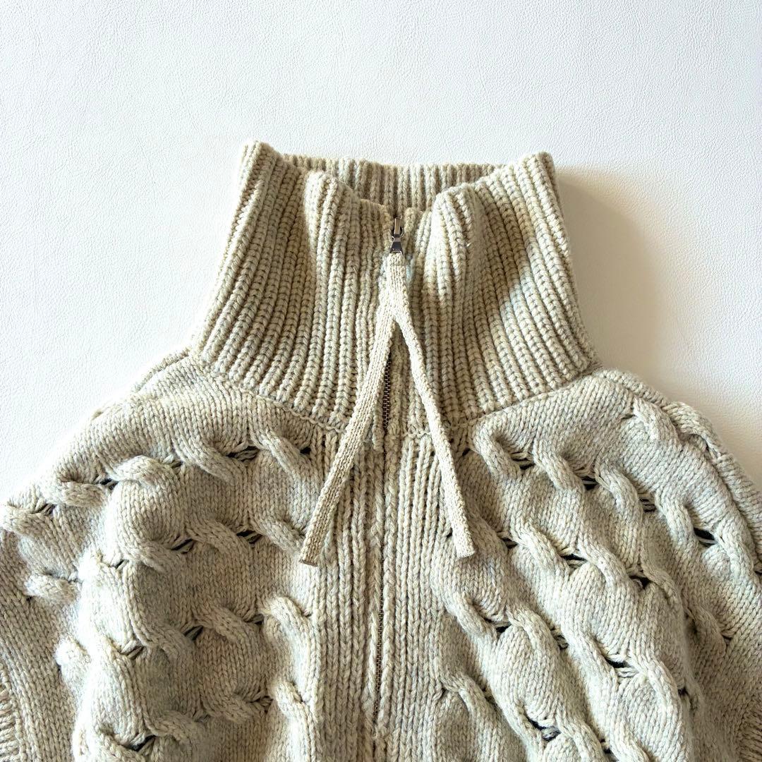 LOUNIE　ルーニィ　23AW　ケーブルベストニットプルオーバー　前後2WAY