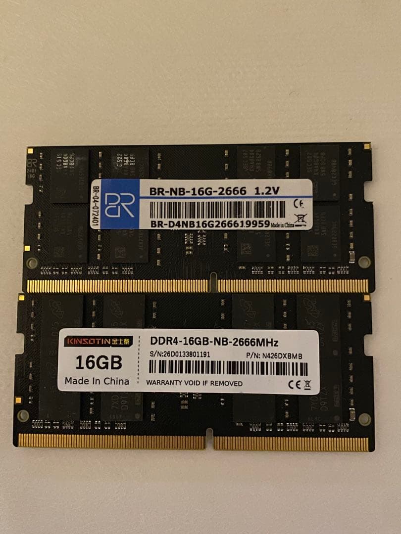 KINSOTIN (16GBx2)DDR4 2666MHz メモリー 32GB