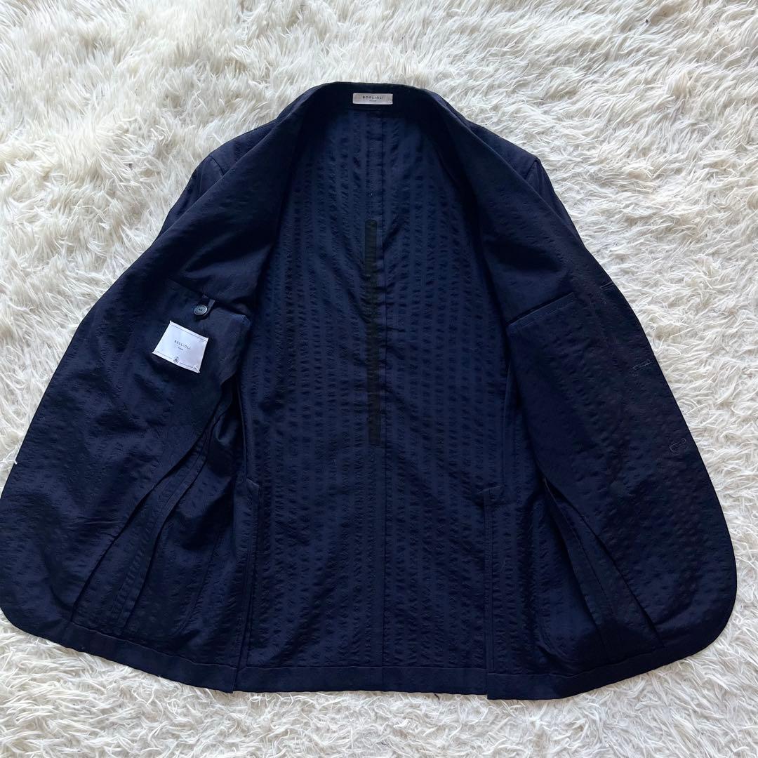 <美品>BOGLIOLI dover 新ロゴ ネイビー ウール ジャケット 46