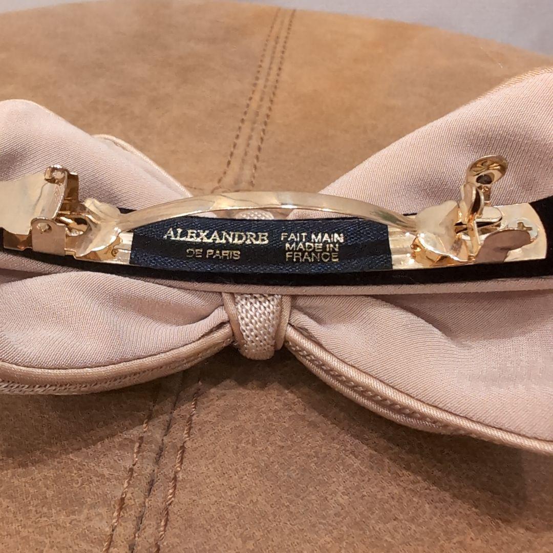 【美品】アレクサンドルドゥパリ バレッタ リボン ベージュ フォーマル およばれ