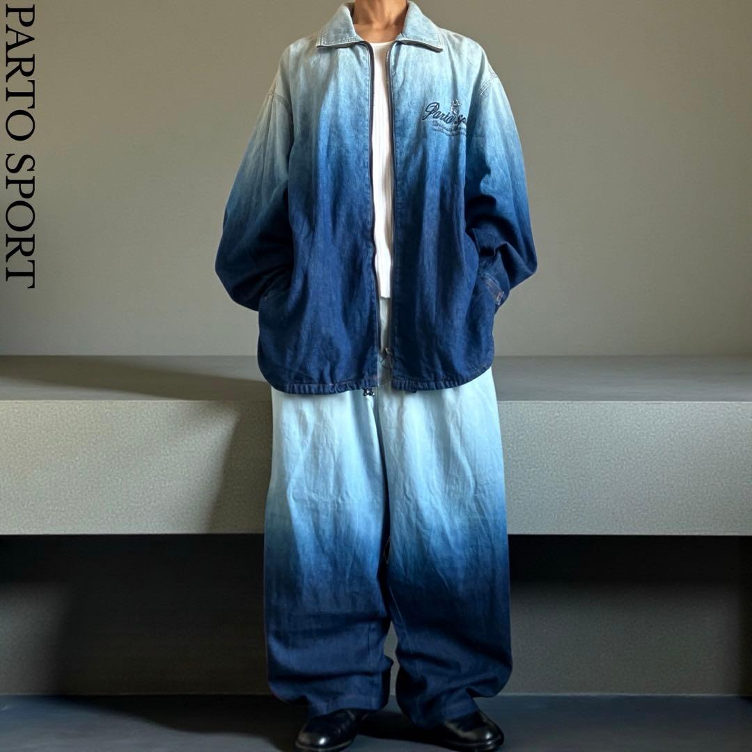 特大90s PARTO SPORT デニムセットアップ 上下 B系HIPHOP