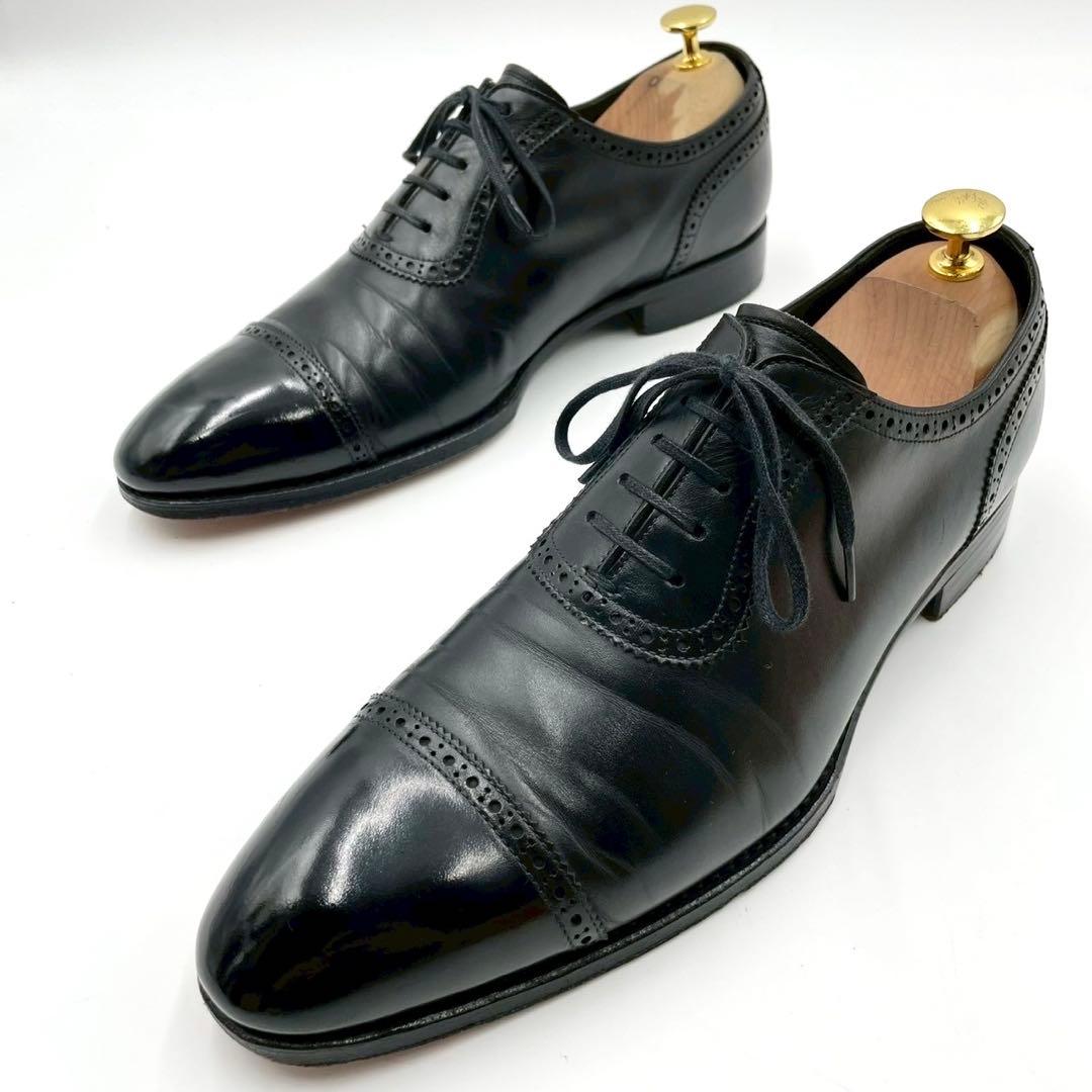 ユニオンインペリアル 革靴 内羽根 ストレートチップ 黒 7.5 Y1107