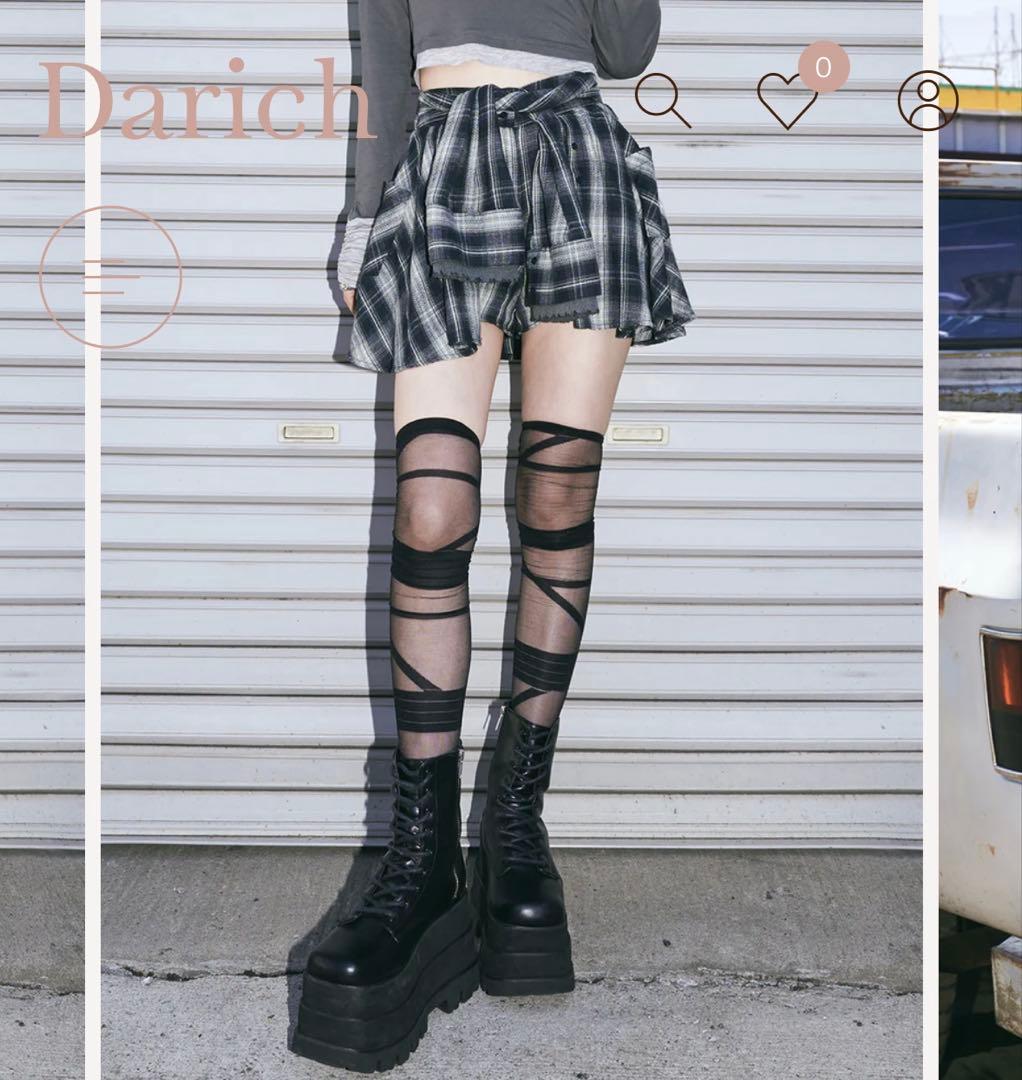 新品・タグ付　Darich　レイヤードチェックショートパンツ (Freeサイズ)