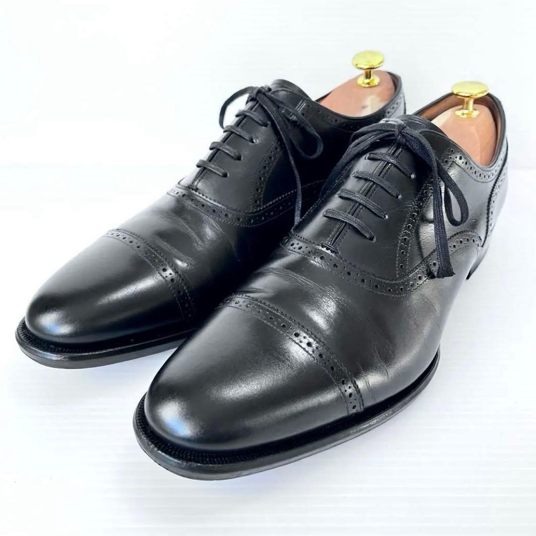 美品✨ REGAL ビジネスシューズ 黒 27 クォーターブローグ 02DR