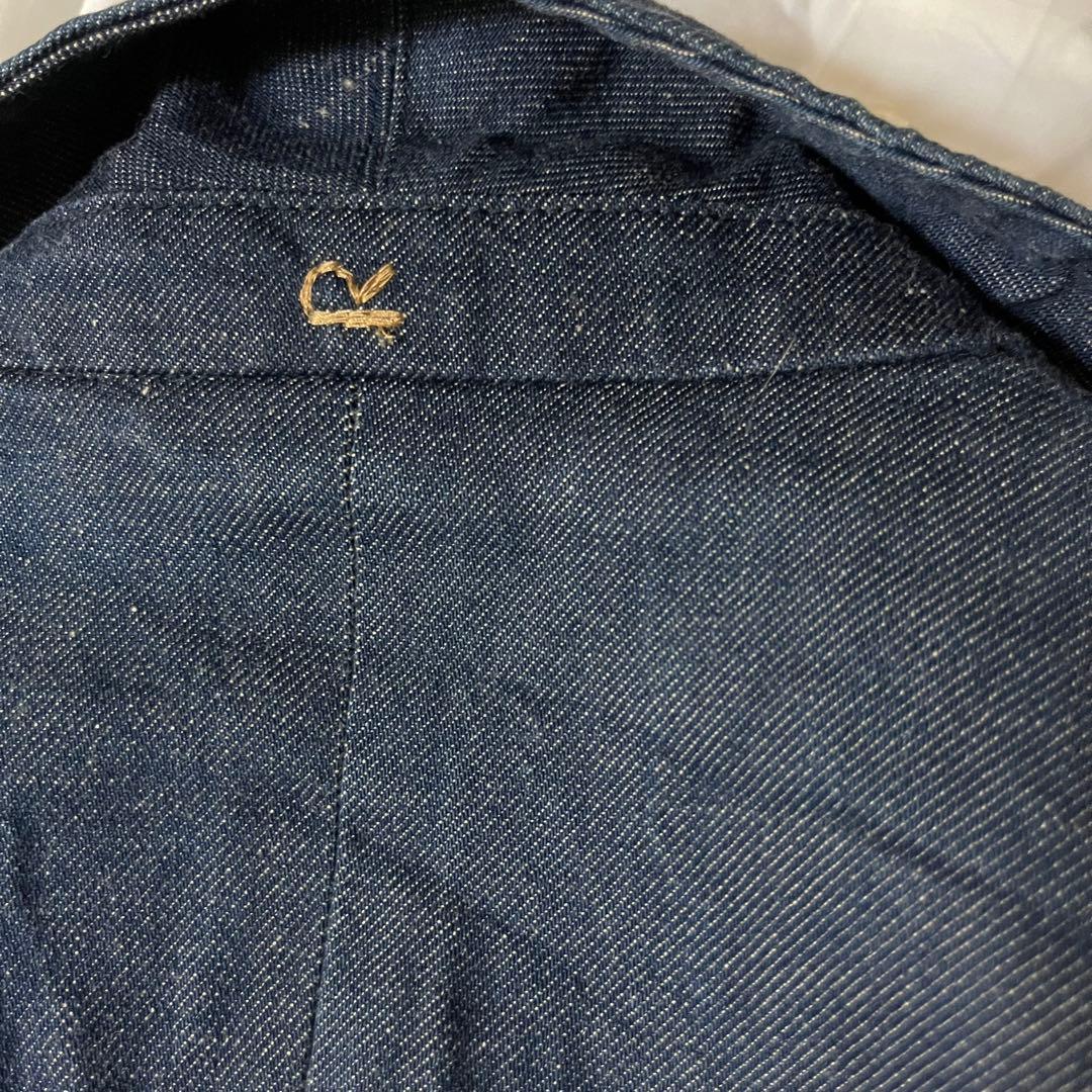 45R デニム　インディゴ　ジャケット　カバーオール　R刺繍