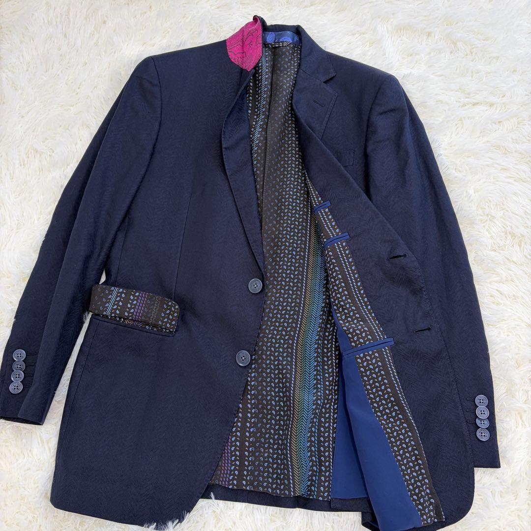 【ペイズリー×ヘリンボーン】ETRO エトロ テーラードジャケット シルク