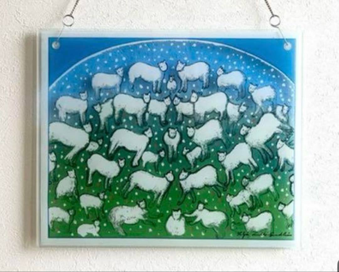 Peace to the world ガラスの壁飾り 羊 ヘルヤ アラビア