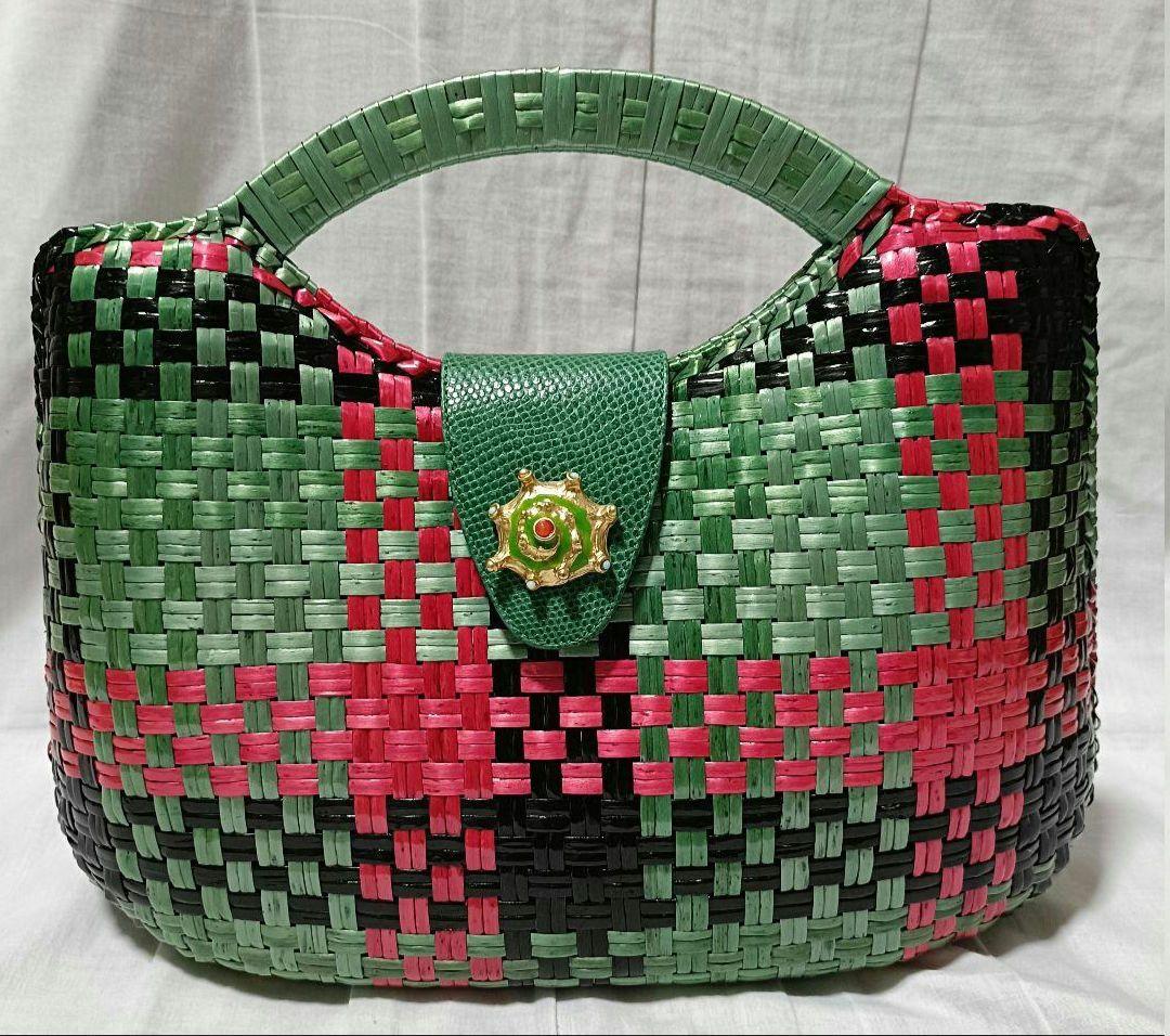 ロベルトリッチ 編込みかごバッグ ハンドバッグ マルチカラー イタリア