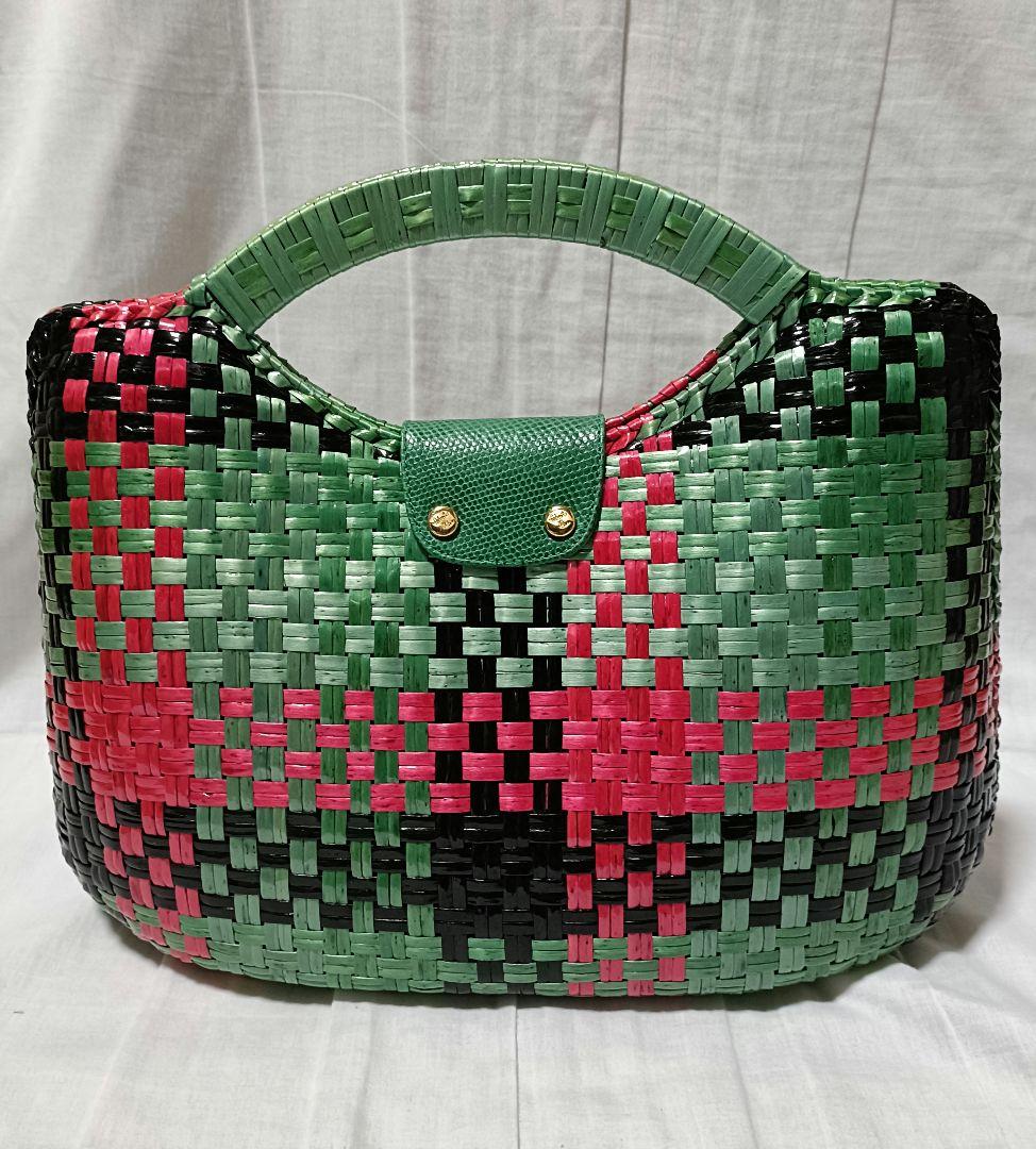ロベルトリッチ 編込みかごバッグ ハンドバッグ マルチカラー イタリア