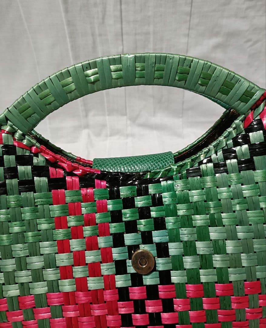 ロベルトリッチ 編込みかごバッグ ハンドバッグ マルチカラー イタリア