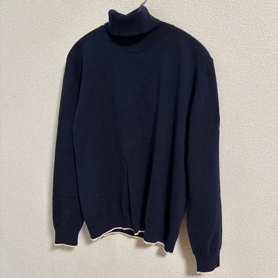 新品 mutumarine golf タートルネックニット ネイビー