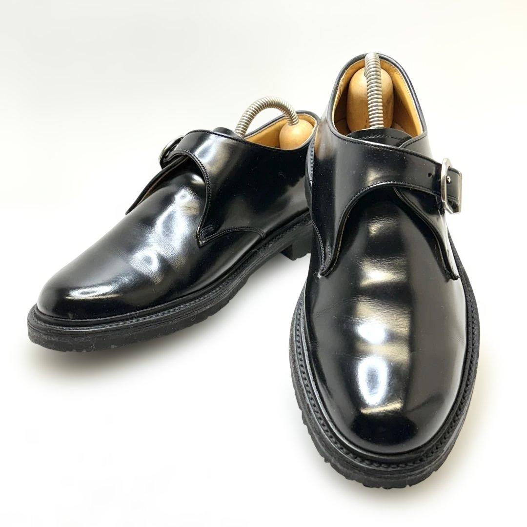 美品 REGAL リーガル シングルモンク プレーントゥ ブラック 25.5cm