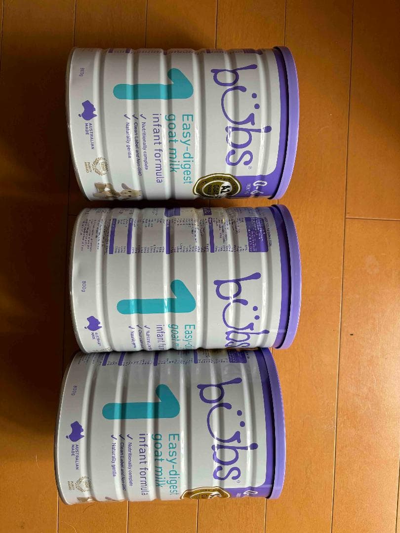 bubs A2 ヤギミルクステップ1(0～6カ月) 800g 3缶セット