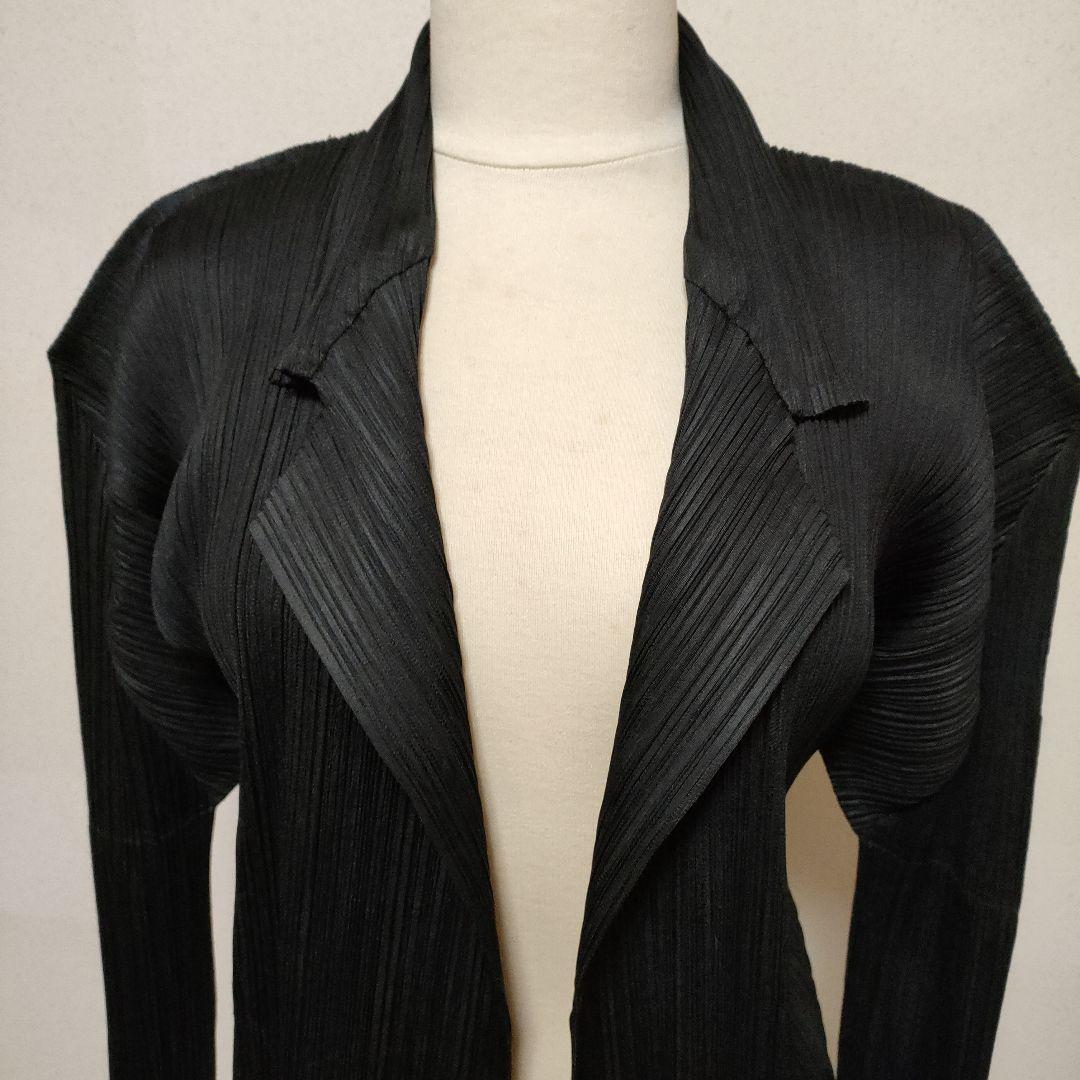 PLEATS PLEASE イッセイミヤケ 長袖襟付きカーディガン　ジャケット