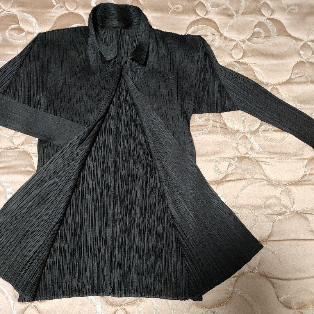 PLEATS PLEASE イッセイミヤケ 長袖襟付きカーディガン　ジャケット