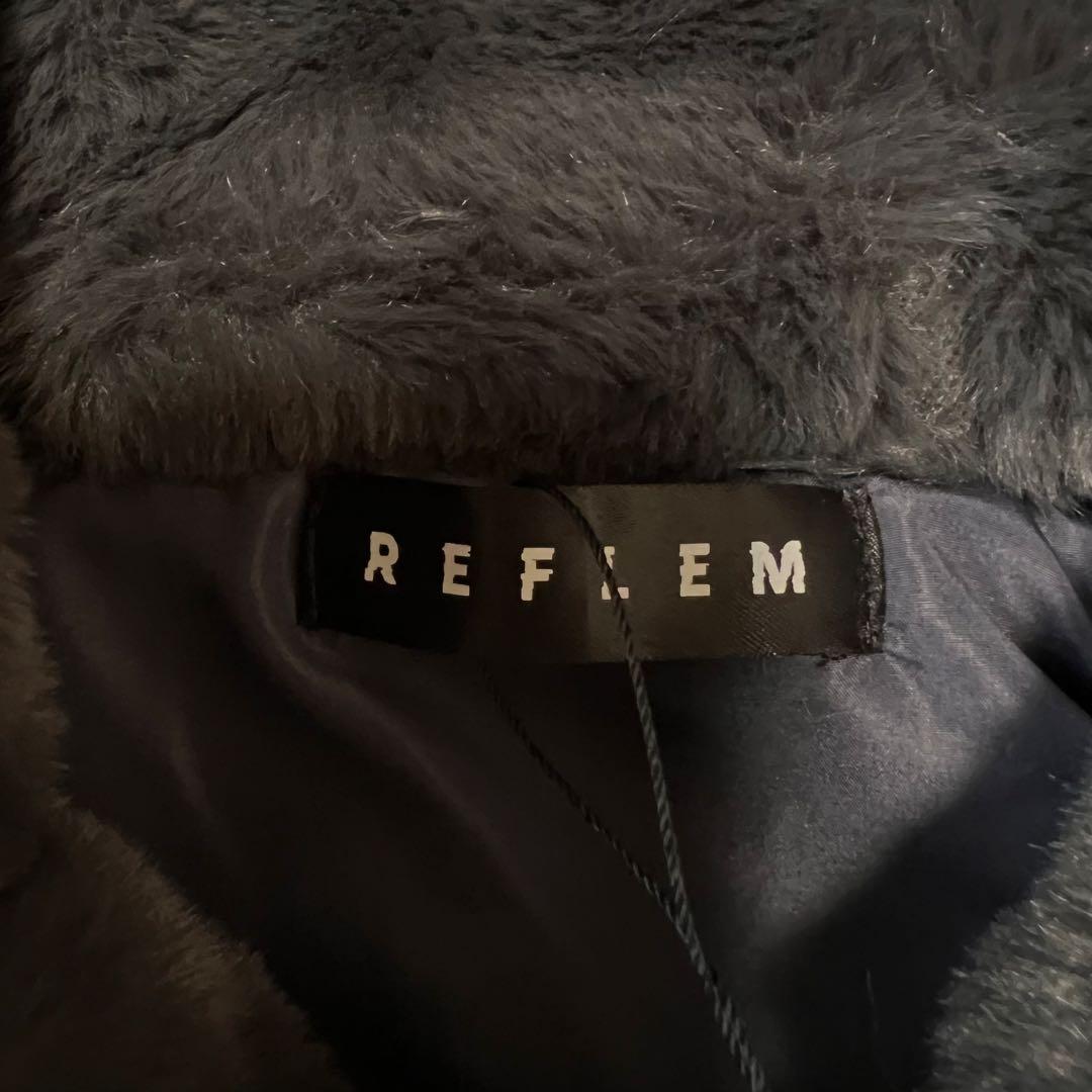 新品タグ付 REFLEM【レフレム】ベルト付きハイネックファーパーカー/グレー