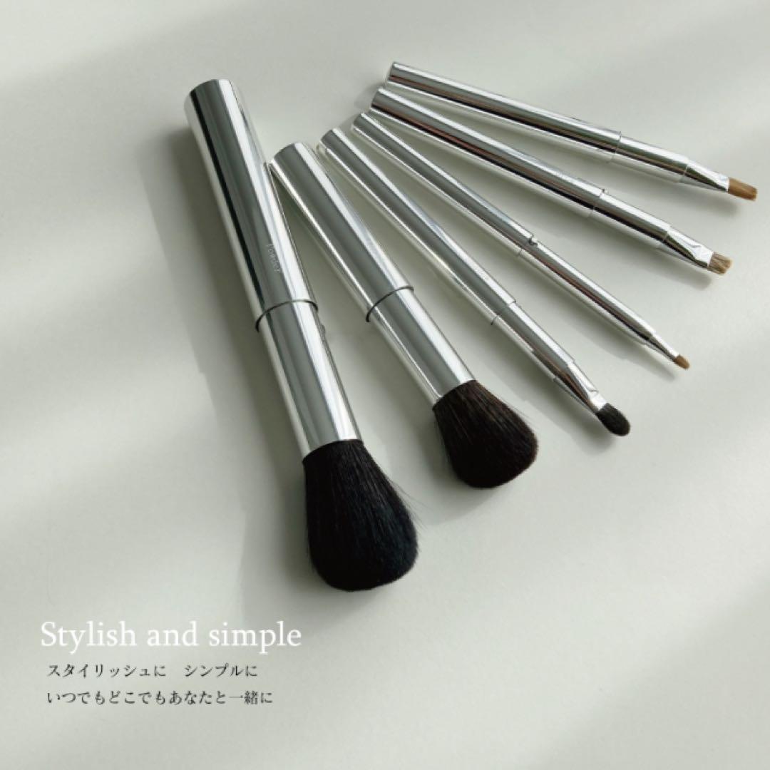 シナモン　箱入り未使用竹宝堂CHIKUHODO 熊野筆 ６点セット 携帯用