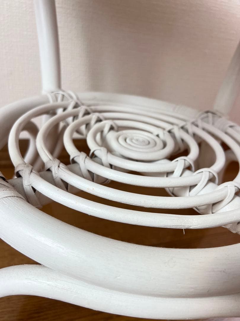 ハワイラブ　ホワイトラタン ガラス天板 ローテーブル