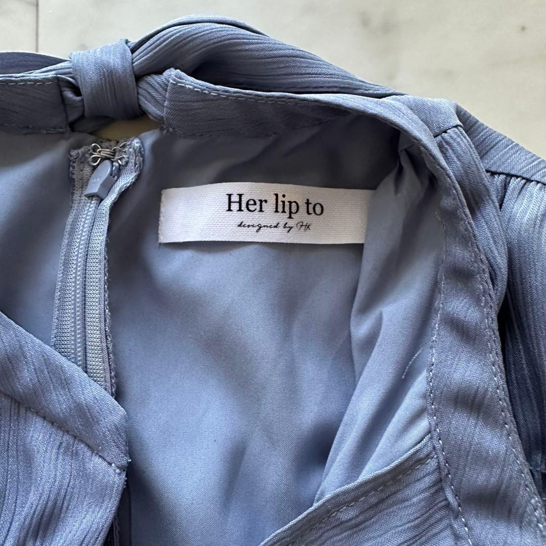 ワンピース herlipto Back Ribbon Tiered Satin Dress